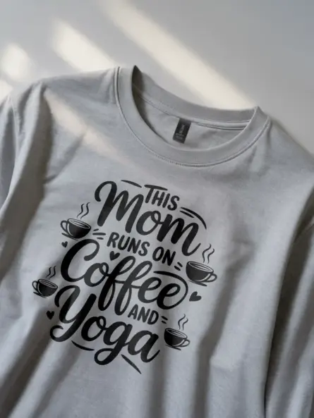 Charming Coffee Yoga Mom T-Shirt - Image 2