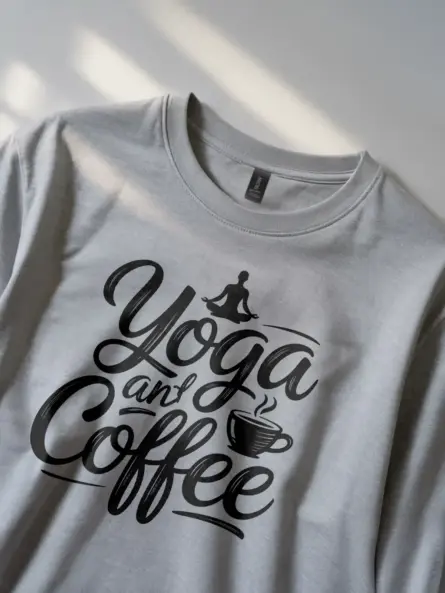 Peaceful Yoga and Coffee T-Shirt for Women - Image 2