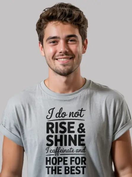 grey Front View Not a Morning Person Coffee Shirt with Funny Quote