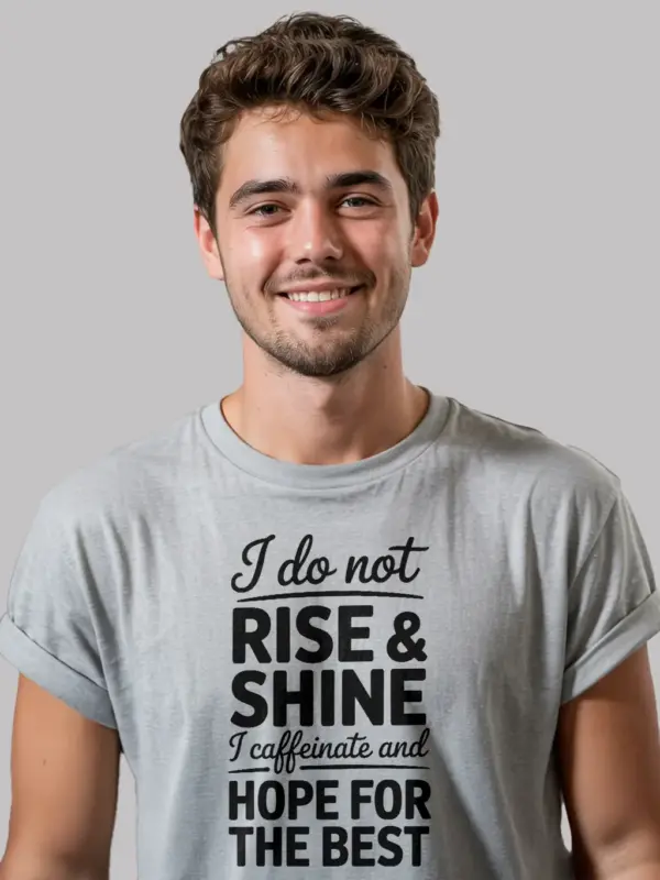grey Front View Not a Morning Person Coffee Shirt with Funny Quote