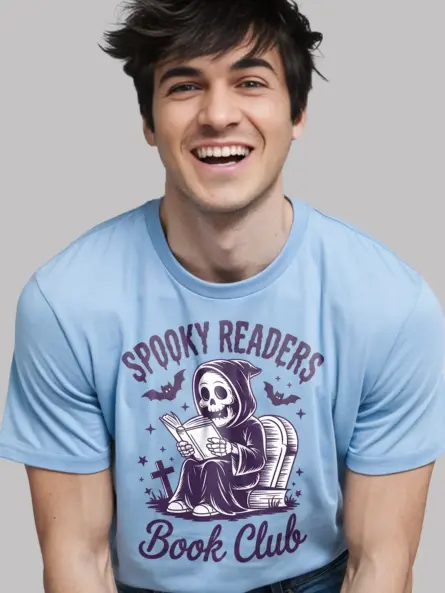 Grim Reaper Book Club Shirt – Spooky Readers Tee - Image 6