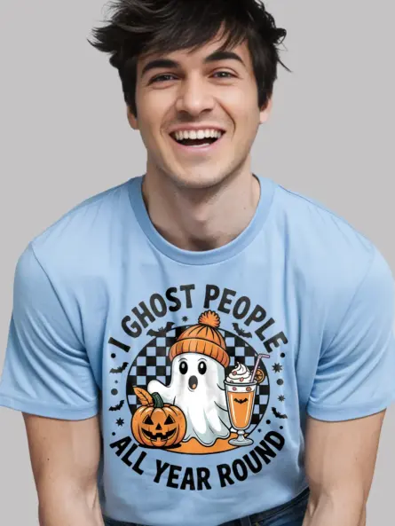 Introvert Ghost T-Shirt – Funny I Ghost People All Year Round Tee - Image 3