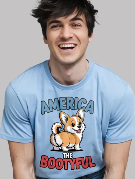 America The Bootyful – Funny Patriotic Dog Shirt for Corgi Fans - Image 9