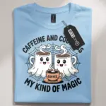 caffeine and cobwebs t-shirt