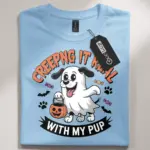 creeping it real dog halloween t-shirt