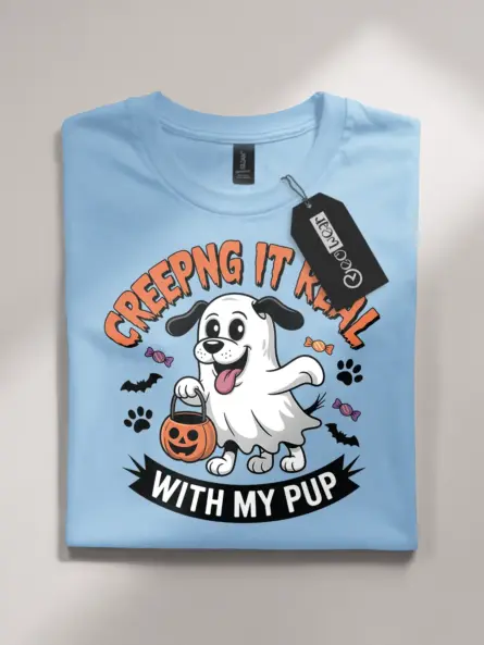 creeping it real dog halloween t-shirt