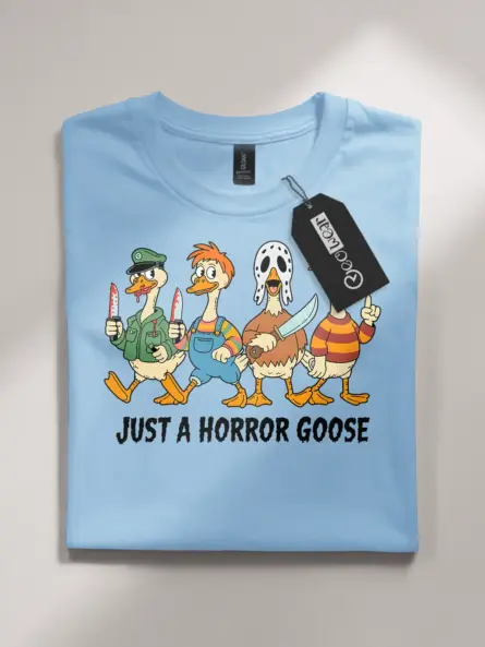 Funny Horror Goose T-Shirt for Halloween – Spooky Animal Parody Tee - Image 10