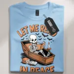 skeleton reading t-shirt