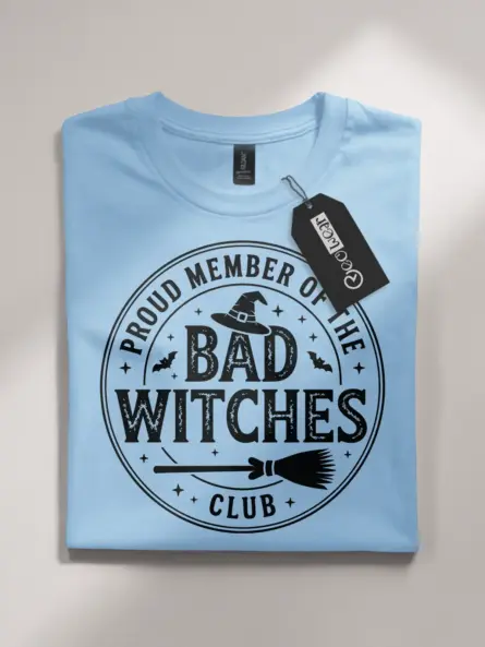 Funny Bad Witches Club T-Shirt – Vintage Witchy Halloween Tee - Image 7