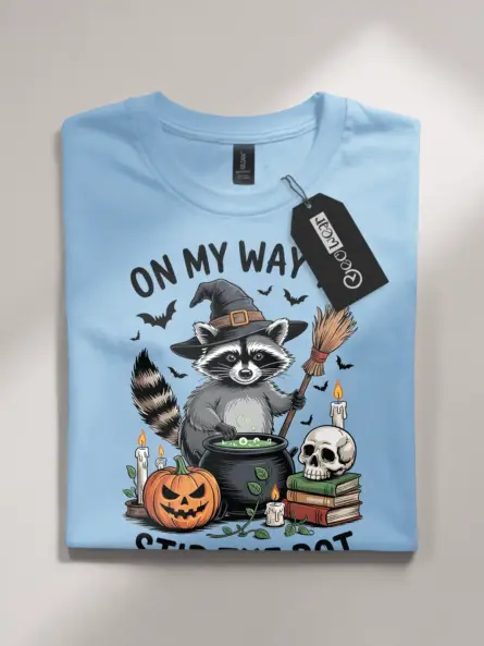 Hilarious Funny Raccoon Witch T-Shirt for Halloween - Image 4