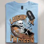 funny skeleton coffin t-shirt