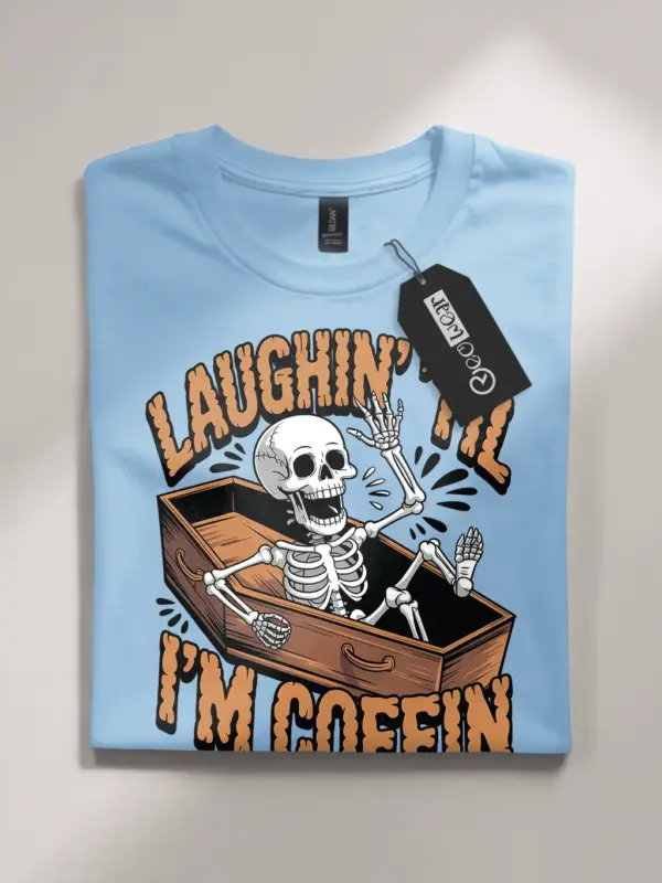 funny skeleton coffin t-shirt