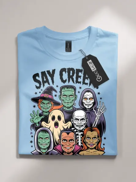 Retro Classic Monster T-Shirt – Say Creep! Vintage Halloween Tee - Image 4