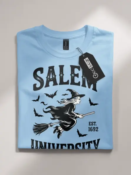 Spellbinding Vintage Salem University Witch T-Shirt - Image 7