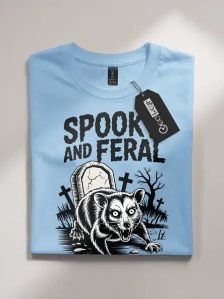 Spooky Possum T-Shirt – Feral Girl Fall Chaos Animal Meme Tee - Image 4