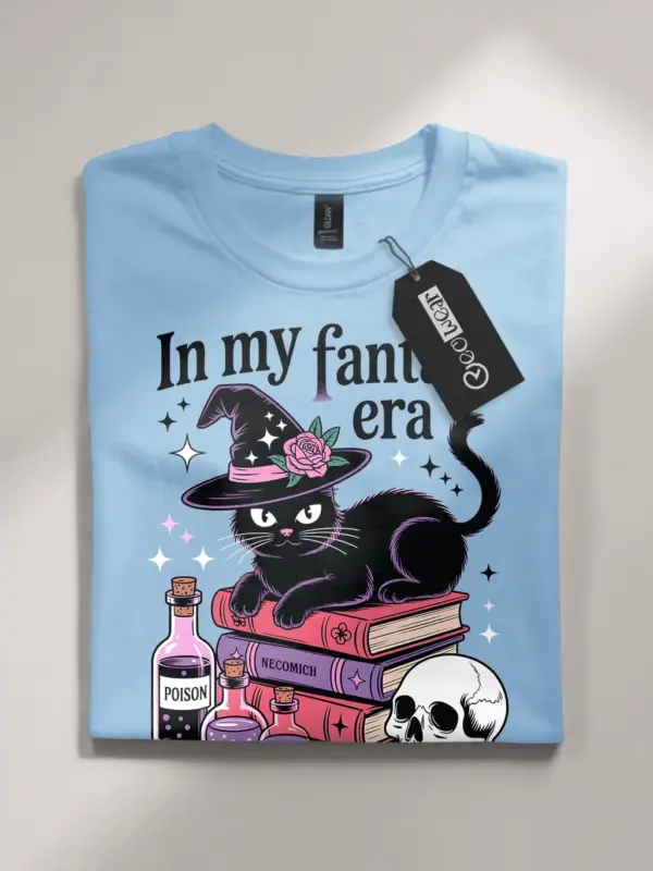 witchy cat fantasy t-shirt