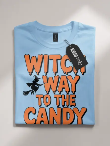 Witch Way to the Candy Shirt – Funny Halloween Tee for Kids & Parents - Image 4