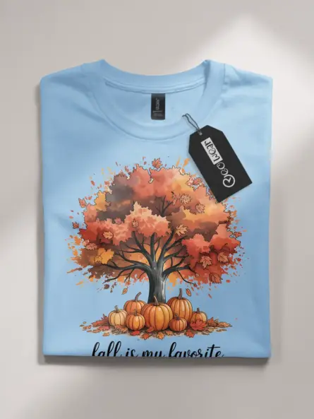 Artistic Autumn Tree Shirt – Fall Is My Favorite Watercolor Tee - Image 4