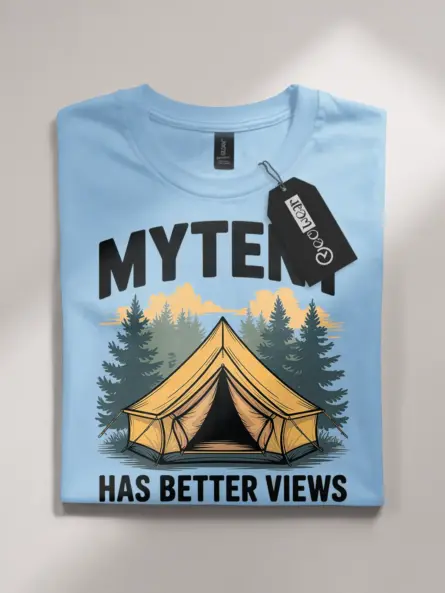 Better Views Camping Quote Shirt – Funny Outdoor Adventure Tee - Image 4