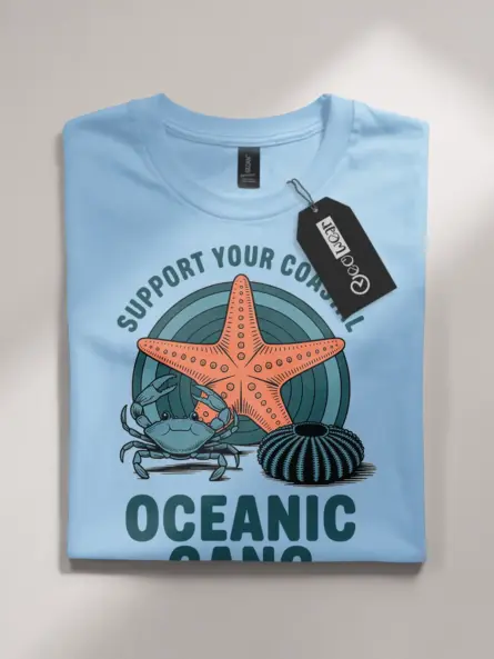 Bold Coastal T-Shirt – Oceanic Gang Sea Life Graphic Tee - Image 4