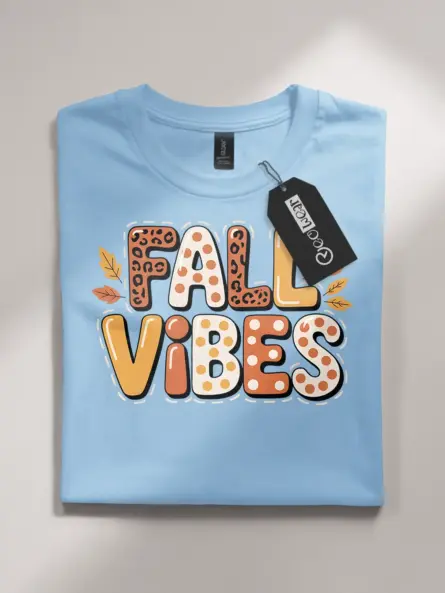 Trendy Fall Vibes T Shirt – Leopard & Polka Dot Autumn Top - Image 4