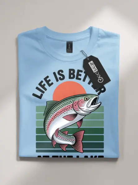 Lake Life T-Shirt – Vintage Rainbow Trout Tee for Outdoor Getaways - Image 4