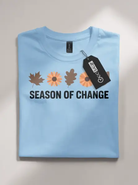 Minimalist Nature Shirt – Season of Change Fall Quote Tee - Image 4