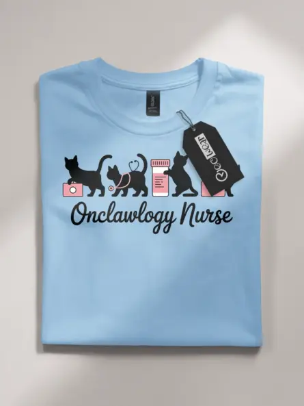 Funny Nurse Cat Shirt – Onclawlogy Design for Oncology Nurses - Image 4