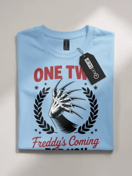 One Two Freddy’s Coming For You Shirt – Retro Horror Tee - Image 4