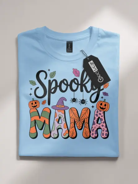 Colorful Spooky Mama Halloween Shirt for Fall-Loving Moms - Image 4