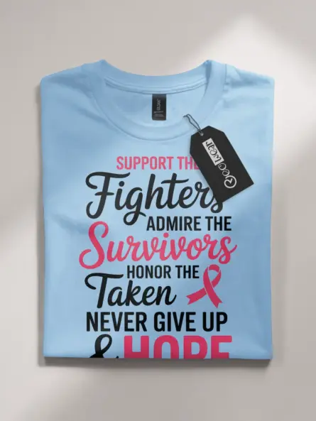 Support the Fighters Hope Shirt – Inspirational Pink Ribbon Tee - Image 4