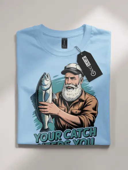 Vintage Fishing T Shirt – Bold Bearded Angler Tee for Outdoorsmen - Image 4