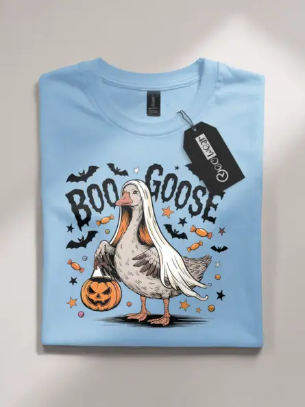 Spooky Goose T-Shirt – Funny BOO GOOSE Halloween Tee - Image 4