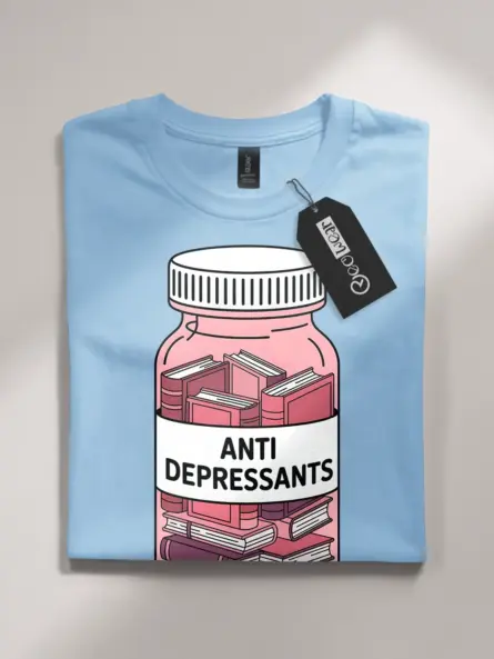 Books Are My Antidepressants Shirt – Relatable Mental Health Tee - Image 4