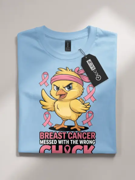 Breast Cancer Messed with the Wrong Chick Shirt – Bold Funny Survivor Tee - Image 4