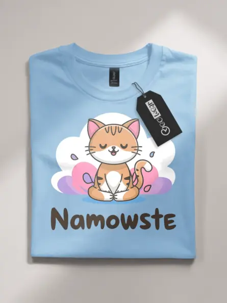 Cat Meditation Shirt – Namowste Yoga Tee - Image 6
