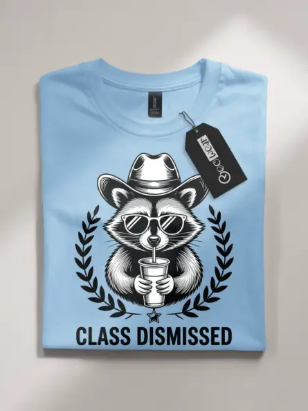 Class Dismissed T-Shirt – Funny Western Raccoon Teacher Gift Tee - Image 4