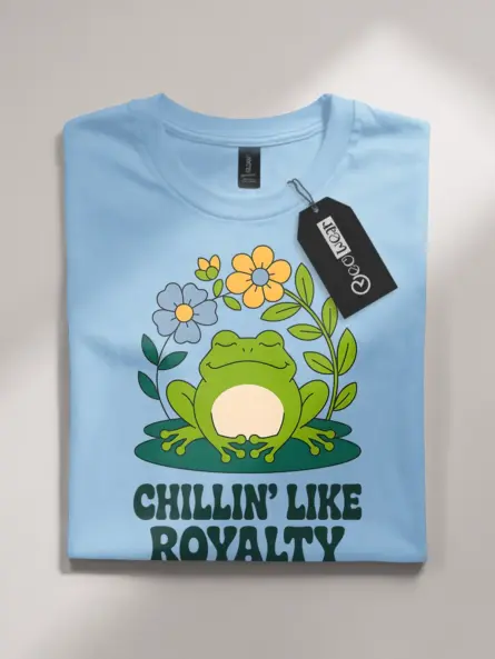 Cottagecore Frog T-Shirt – Chillin’ Like Royalty Tee for Nature Lovers - Image 4