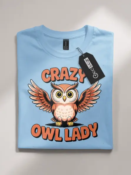 Crazy Owl Lady T-Shirt for Women – Funny Retro Bird Lover Tee - Image 10