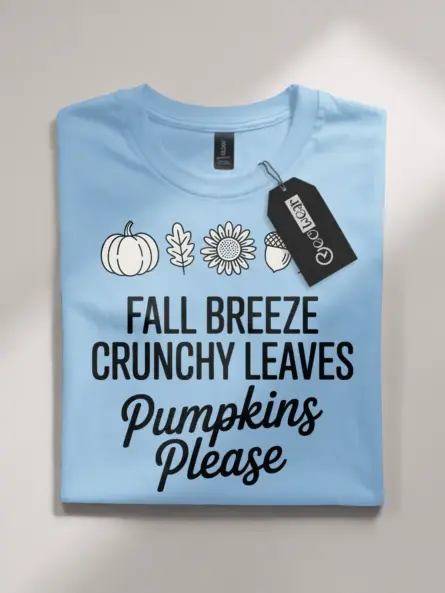 Minimalist Crunchy Leaves Shirt – Cozy Fall Breeze Graphic Tee - Image 4