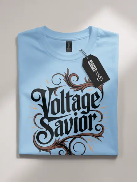 Electrician Pride T-Shirt – Voltage Savior Gothic Design - Image 4