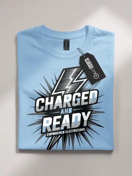 Charged and Ready Empowered Electrician T-Shirt - Image 4