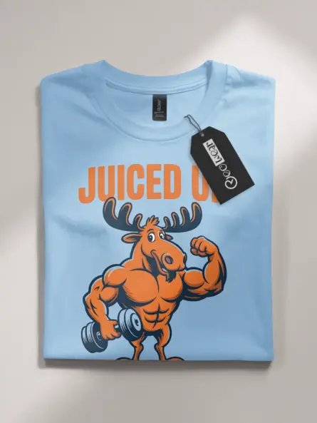 Funny Animal Workout Shirt – Juiced Up Moose Graphic Gym Tee - Image 4