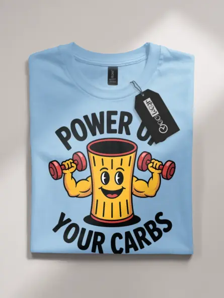 Funny Carb T Shirt – Power Up Your Carbs Tee for Gym Humor Fans - Image 4