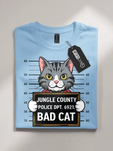 funny cat mugshot t-shirt