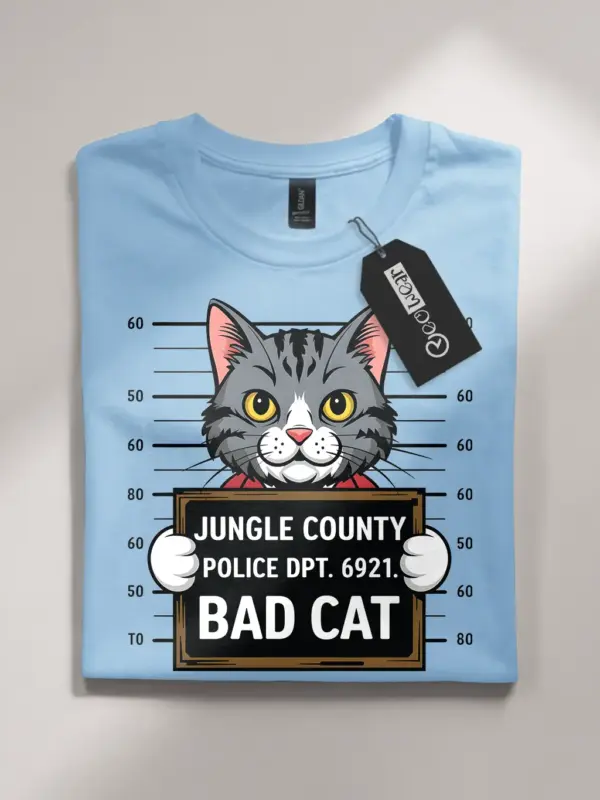 funny cat mugshot t-shirt