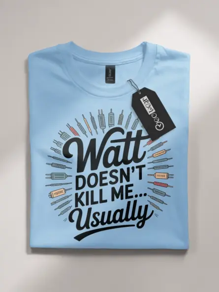 Watt Doesn’t Kill Me... Usually Electrician Pun T-Shirt - Image 4