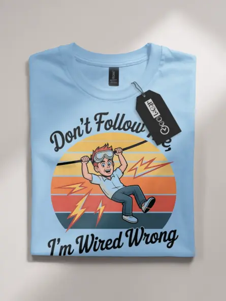 Funny Electrician Retro T-Shirt - Image 4