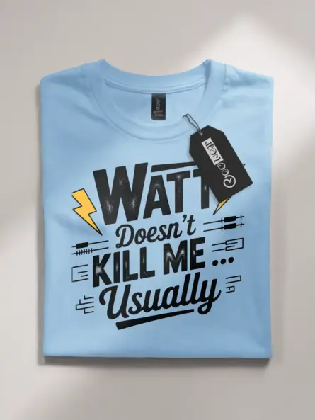 Funny Electrician T Shirt – Watt Doesn’t Kill Me Tee - Image 4