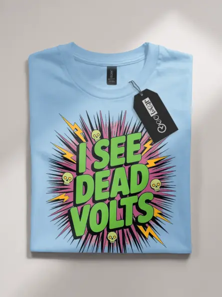 Funny Electrician T-Shirt Skull Comic Style - Image 4
